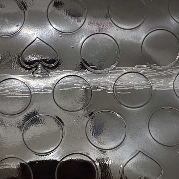 Kate Spade Glossy Black Circle and Spade Pattern Tote - Picture 8 of 16